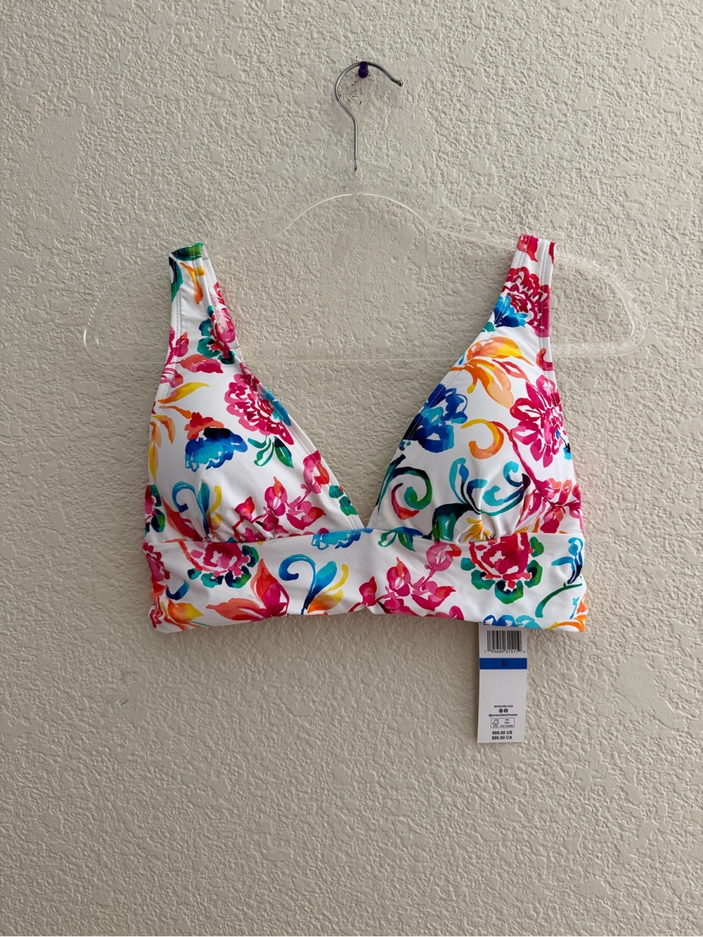 Anne Cole Watercolor Paisley Shirred Bikini Top - Picture 3 of 6